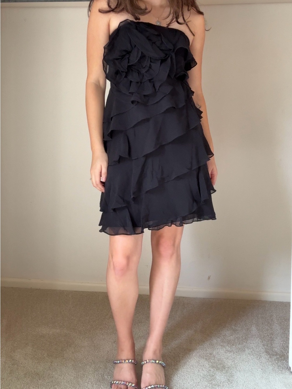 Express Black Strapless Y2K Cocktail Dress